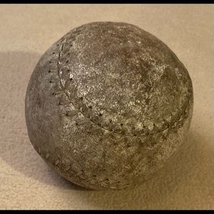 Vintage 1940-50’s used softball leather,beautiful patina,stitching.